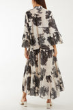 Broderie Anglaise Trees Tiered Maxi Dress For Women  - Dropwear