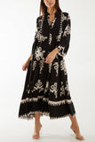 Printed Tiered Maxi Dress For Women  - Dropwear