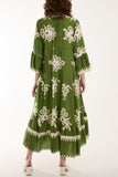 Printed Tiered Maxi Dress For Women  - Dropwear