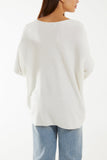 Wool Blend Floral Ribbed Knit Jumper For Women  - Dropwear