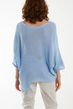 Orange Cotton Crochet Asymmetric Hem Jumper For Women ONE SIZE - Dropwear