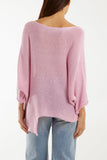 Cotton Crochet Asymmetric Hem Jumper For Women  - Dropwear