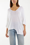 Cotton Crochet Asymmetric Hem Jumper For Women  - Dropwear