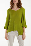 Beige Cotton Crochet Asymmetric Hem Jumper For Women ONE SIZE - Dropwear