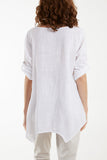 Pure Cotton Asymmetric Hem Pocket Top For Women  - Dropwear