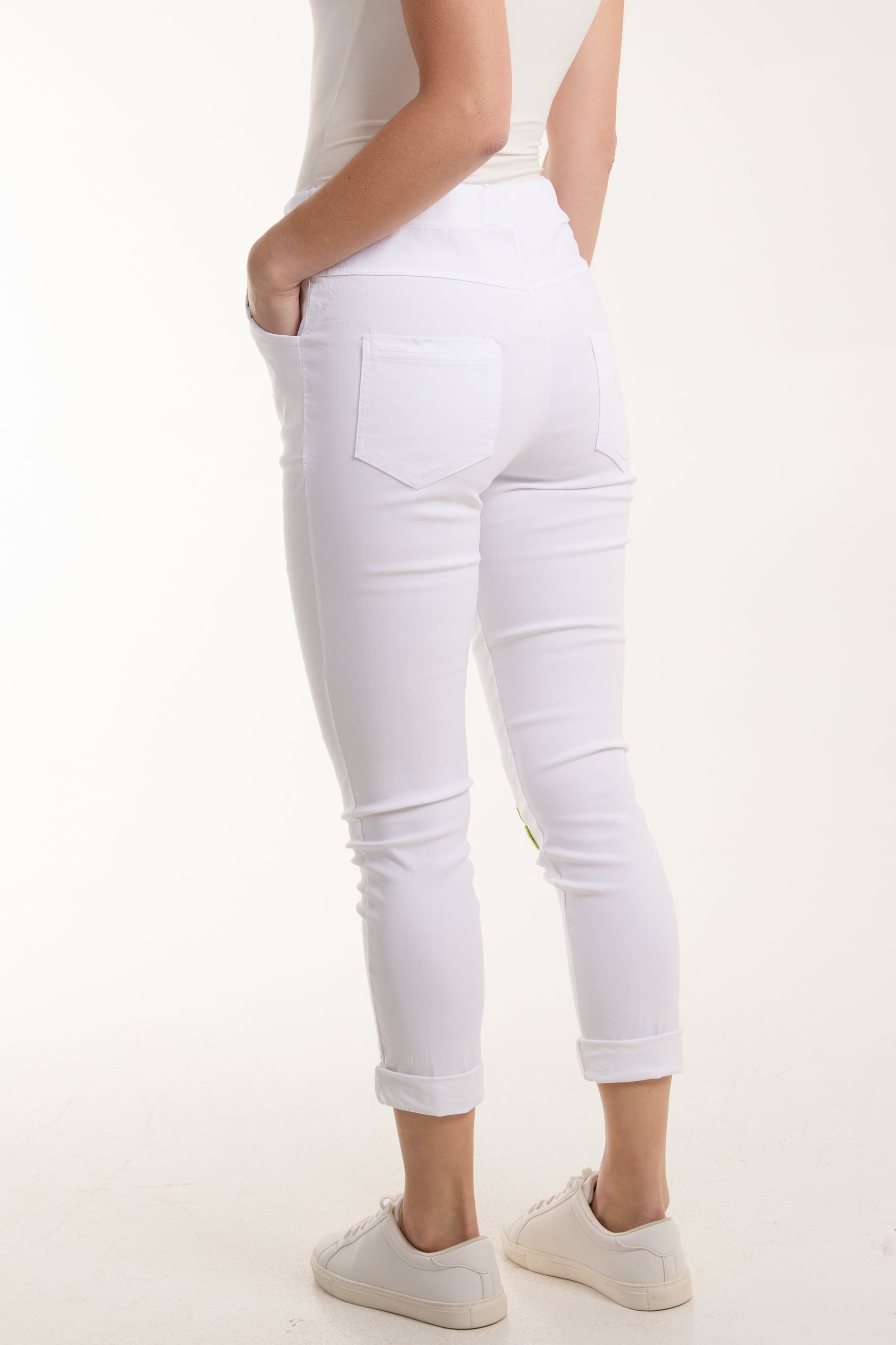 Floral Magic Drawstring Crushed Trousers For Women  - Dropwear