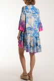 Tassels Toile De Jouy Tiered Dress For Women  - Dropwear