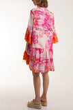 Tassels Toile De Jouy Tiered Dress For Women  - Dropwear