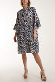 Colorful Leopard Print Tiered Smock Dress For Women  - Dropwear