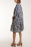 Colorful Leopard Print Tiered Smock Dress For Women  - Dropwear