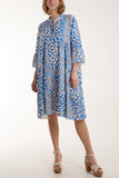 Black Colorful Leopard Print Tiered Smock Dress For Women ONE SIZE - Dropwear