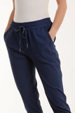 Texture Stripe Pocket Panel Trousers For Women  - Dropwear