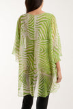 Fuchsia Zebra Print Sheer Long Blouse For Women ONE SIZE - Dropwear
