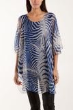 Apple Green Zebra Print Sheer Long Blouse For Women ONE SIZE - Dropwear