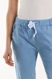 Light Denim Magic Crushed Denim Trouser For Women ONE SIZE - Dropwear