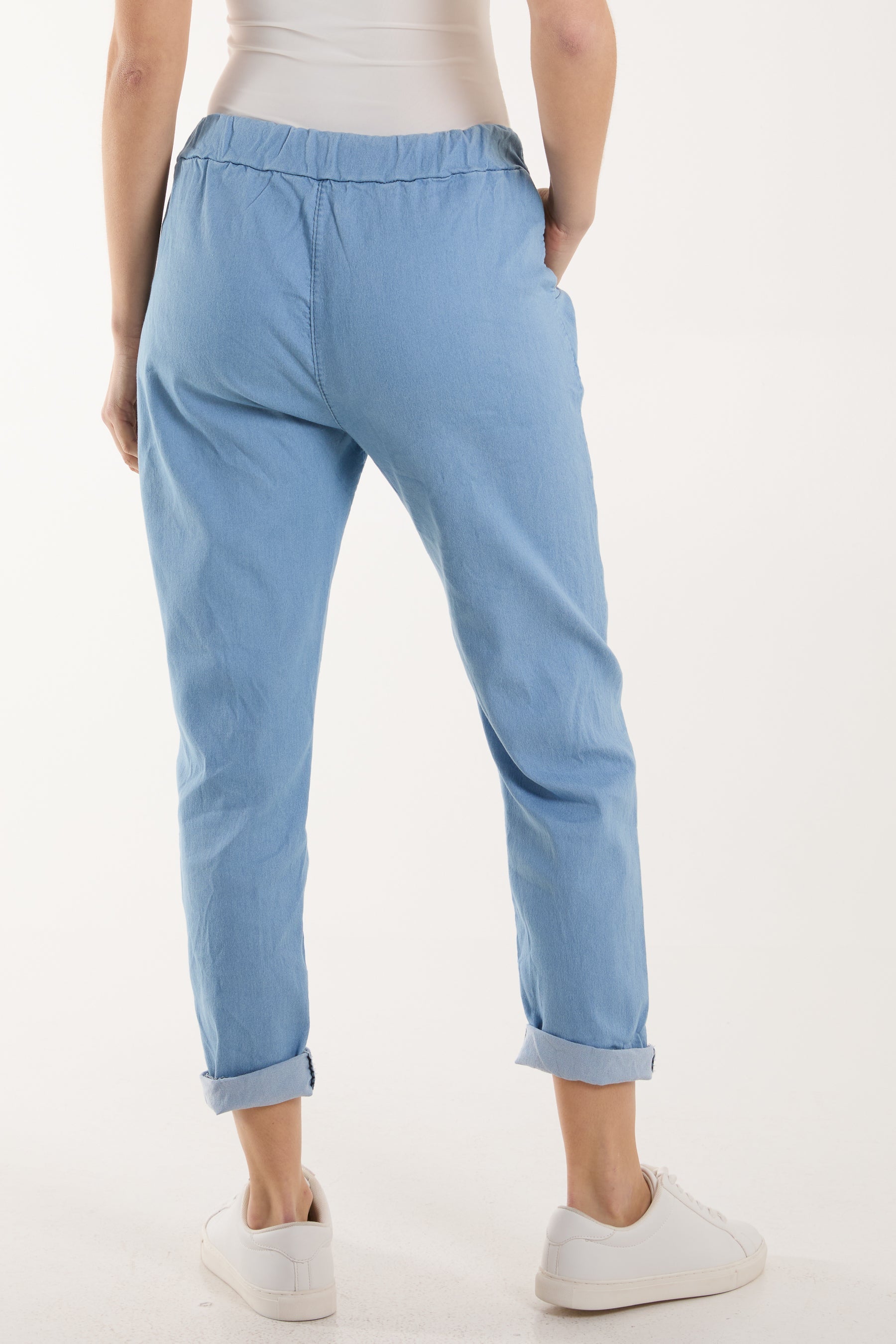 Magic Crushed Denim Trouser For Women  - Dropwear