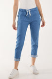 Magic Crushed Denim Trouser For Women  - Dropwear