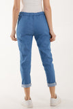 Magic Crushed Denim Trouser For Women  - Dropwear