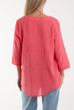 Beige Front Button Cotton Washed Top For Women ONE SIZE - Dropwear