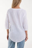 Front Button Cotton Washed Top For Women  - Dropwear