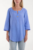 Front Button Cotton Washed Top For Women  - Dropwear