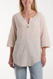Front Button Cotton Washed Top For Women  - Dropwear