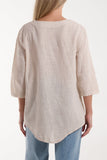 Front Button Cotton Washed Top For Women  - Dropwear