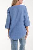 Front Button Cotton Washed Top For Women  - Dropwear