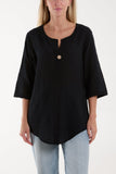 Bubblegum Pink Front Button Cotton Washed Top For Women ONE SIZE - Dropwear