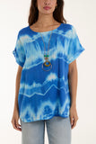 Necklace Tie Dye Cotton Top For Women  - Dropwear