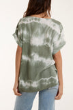 Khaki Necklace Tie Dye Cotton Top For Women ONE SIZE - Dropwear