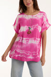 Necklace Tie Dye Cotton Top For Women  - Dropwear