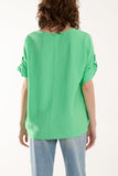Blush Two Button Front Knot Short Sleeve Top For Women ONE SIZE - Dropwear