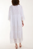 Navy Lace Smock Tiered Midi Dress For Women ONE SIZE - Dropwear