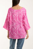 Swirl Necklace 3/4 Sleeve Blouse For Women  - Dropwear