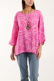 Swirl Necklace 3/4 Sleeve Blouse For Women  - Dropwear