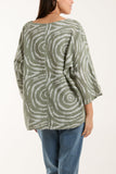 Lime Swirl Necklace 3/4 Sleeve Blouse For Women ONE SIZE - Dropwear