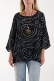 Swirl Necklace 3/4 Sleeve Blouse For Women  - Dropwear