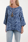 Swirl Necklace 3/4 Sleeve Blouse For Women  - Dropwear