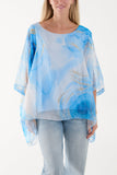 Lime Marble Print Sheer Blouse For Women ONE SIZE - Dropwear