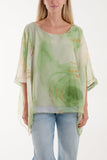 Marble Print Sheer Blouse For Women  - Dropwear