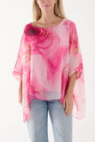 Marble Print Sheer Blouse For Women  - Dropwear