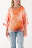 Marble Print Sheer Blouse For Women  - Dropwear