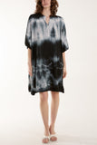 Tie Dye Smock Tiered Mini Dress For Women  - Dropwear