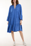 Leopard Print Long Sleeve Tiered Mini Dress For Women  - Dropwear