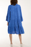 Leopard Print Long Sleeve Tiered Mini Dress For Women  - Dropwear