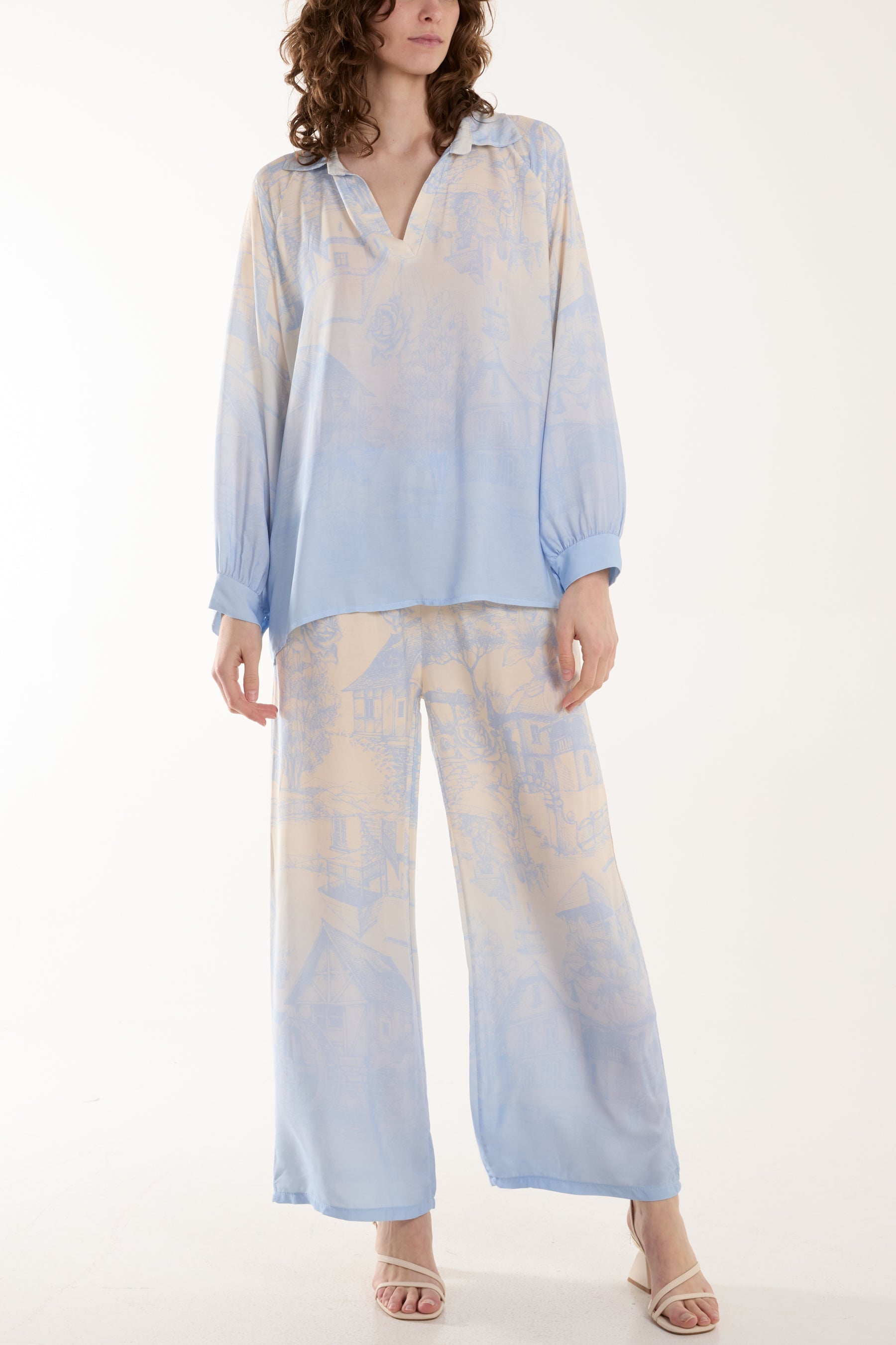 Ombre Edge Printed Co-Ord Set For Women  - Dropwear