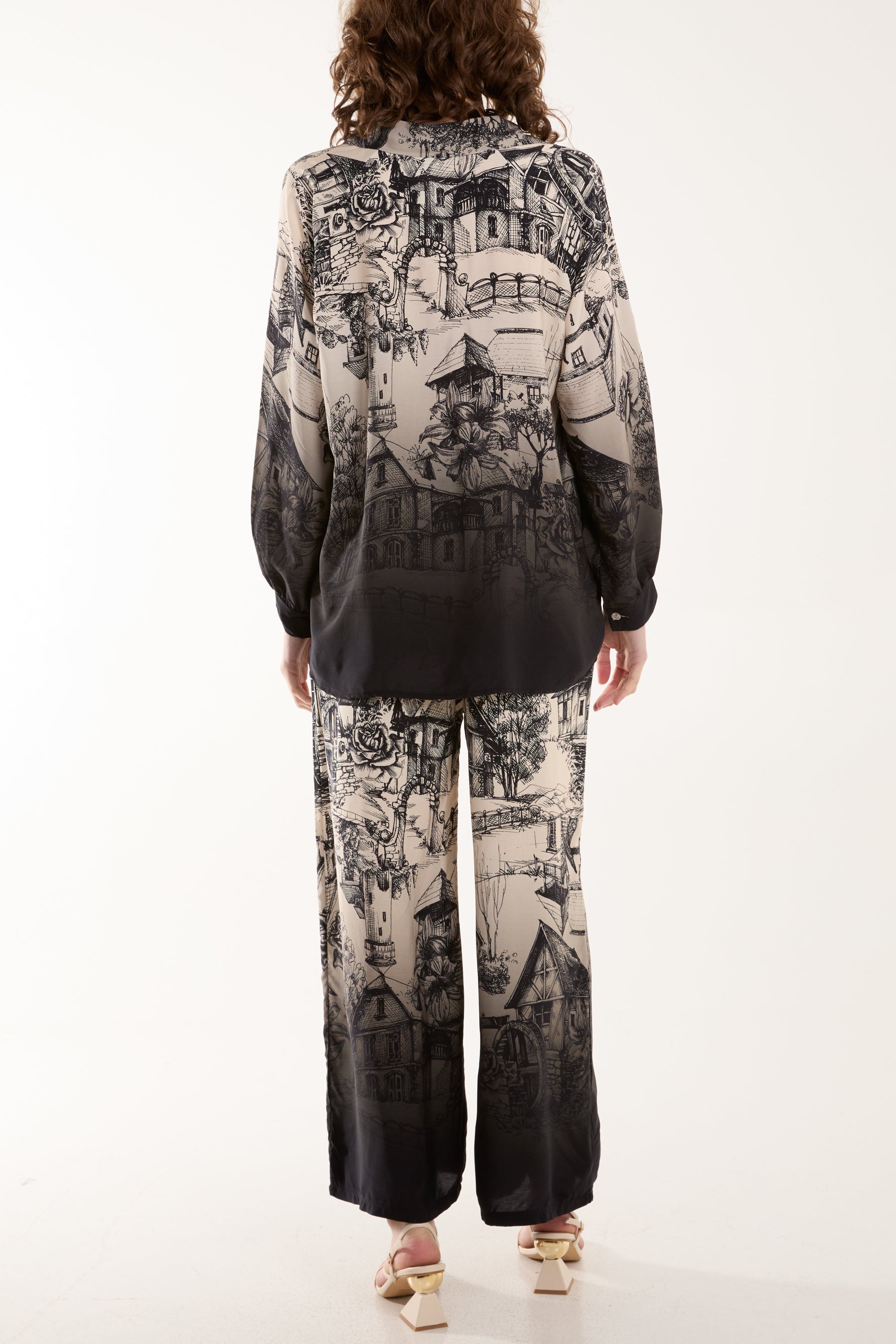 Ombre Edge Printed Co-Ord Set For Women  - Dropwear