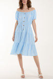 Jade Polka Dot Button Through Mini Dress For Women ONE SIZE - Dropwear