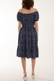 Polka Dot Button Through Mini Dress For Women  - Dropwear